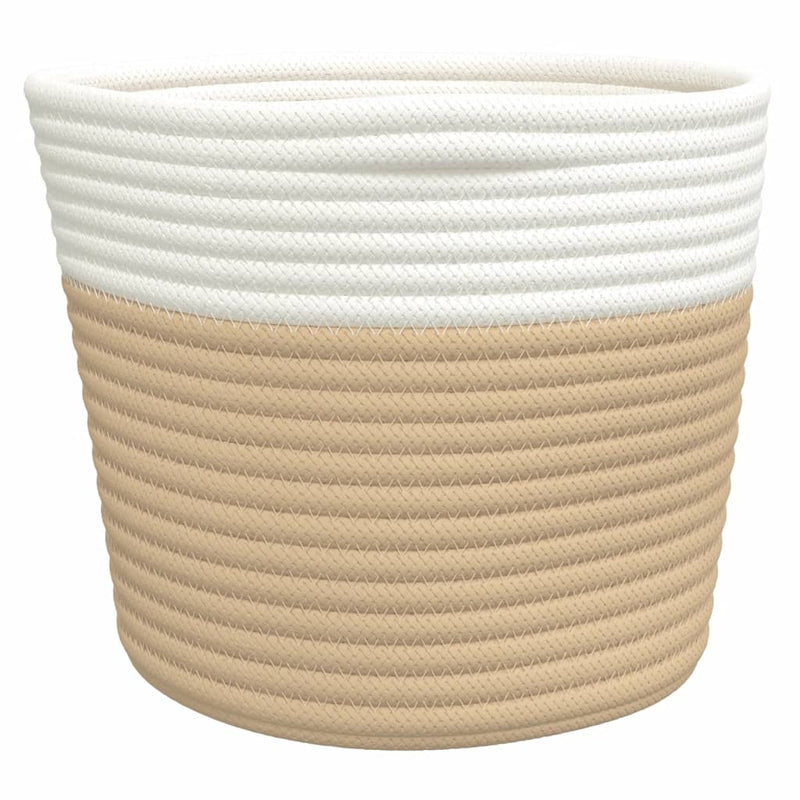 Opbergmanden 2 St Ø 24X18 Cm Katoen En Wit