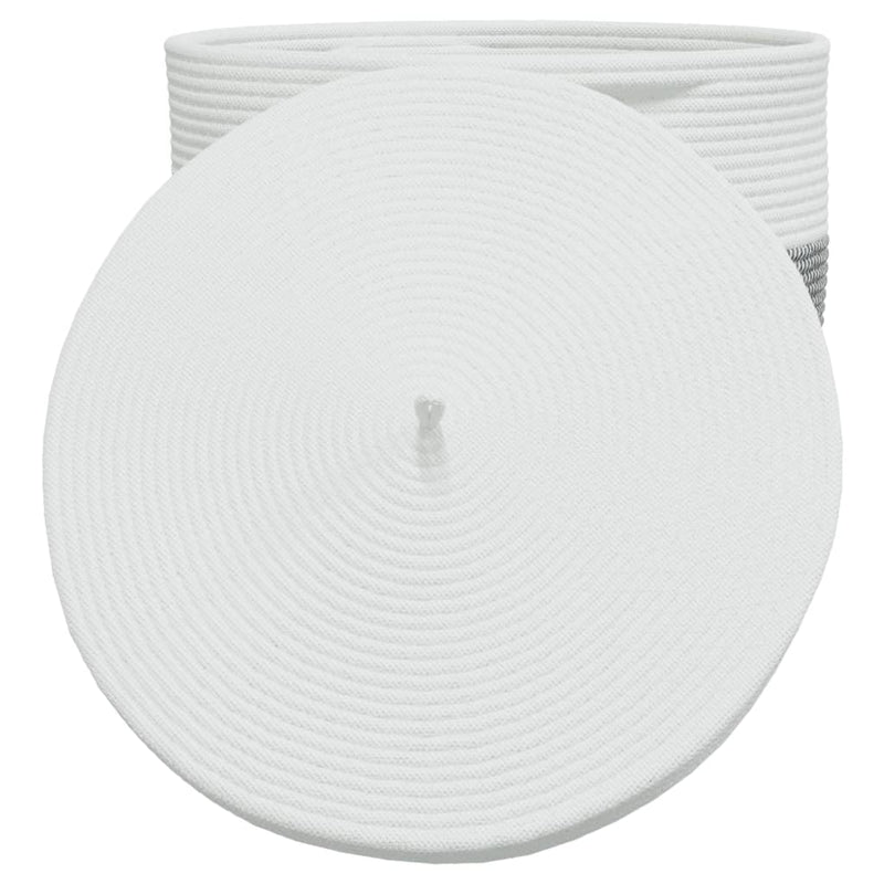 Opbergmand Met Deksel Ø 40X35 Cm Katoen Wit En