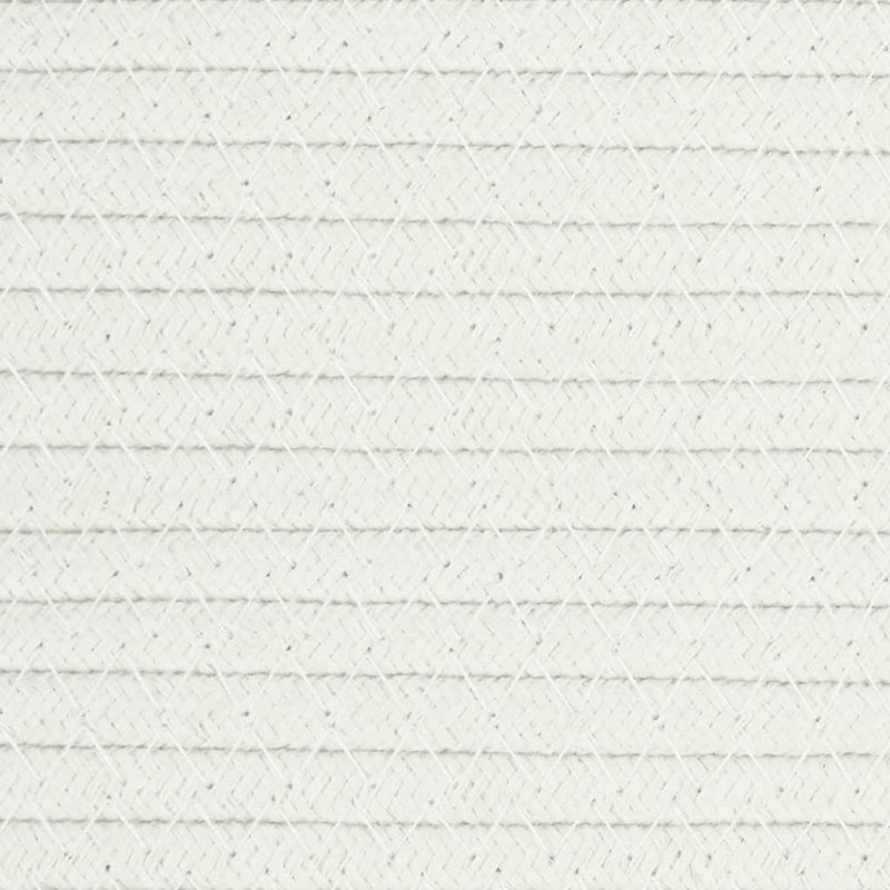 Opbergmand Met Deksel Ø 40X35 Cm Katoen Wit En