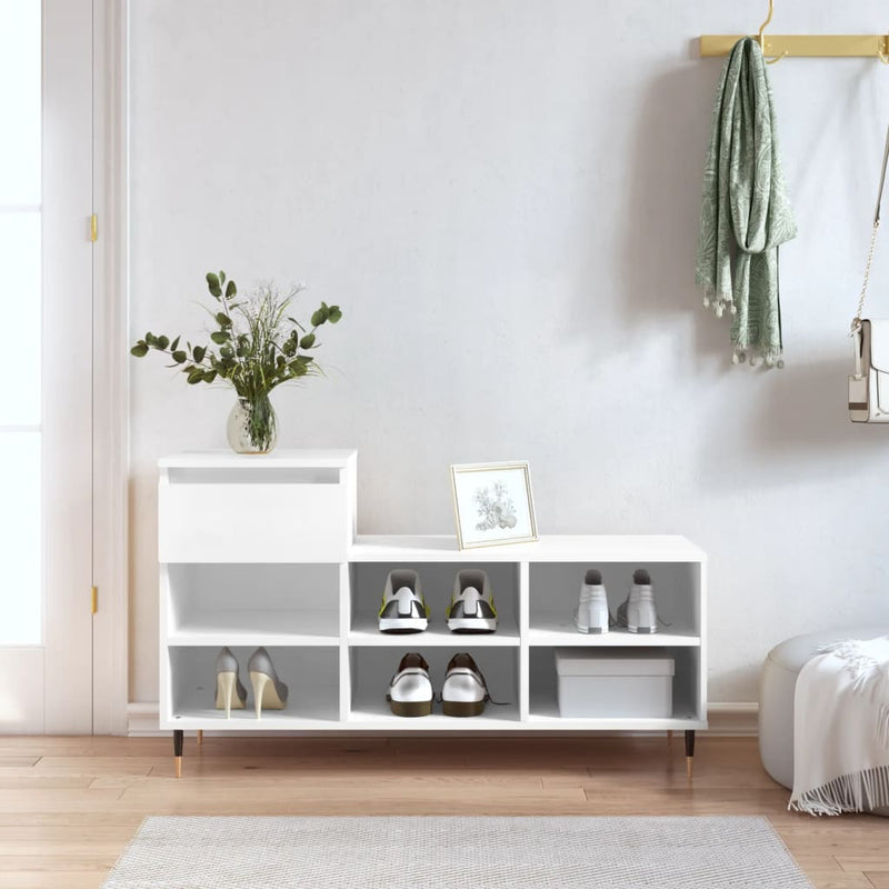 Schoenenkast 102X36X60 Cm Bewerkt Hout Sonoma Grijs