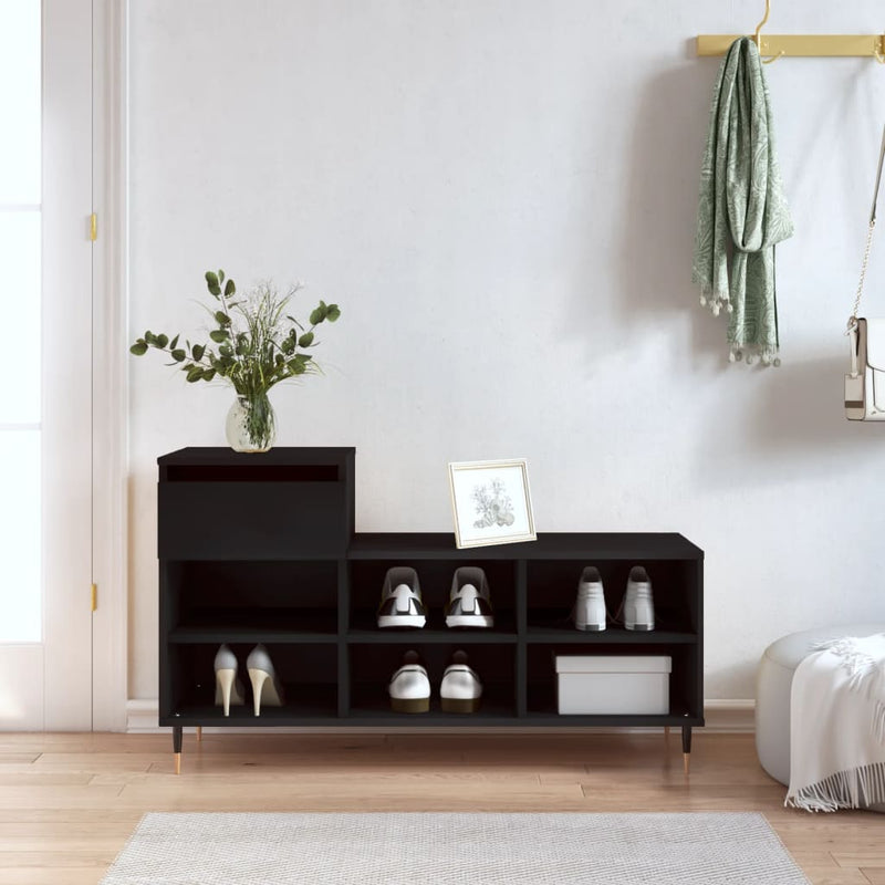 Schoenenkast 102X36X60 Cm Bewerkt Hout Sonoma Grijs