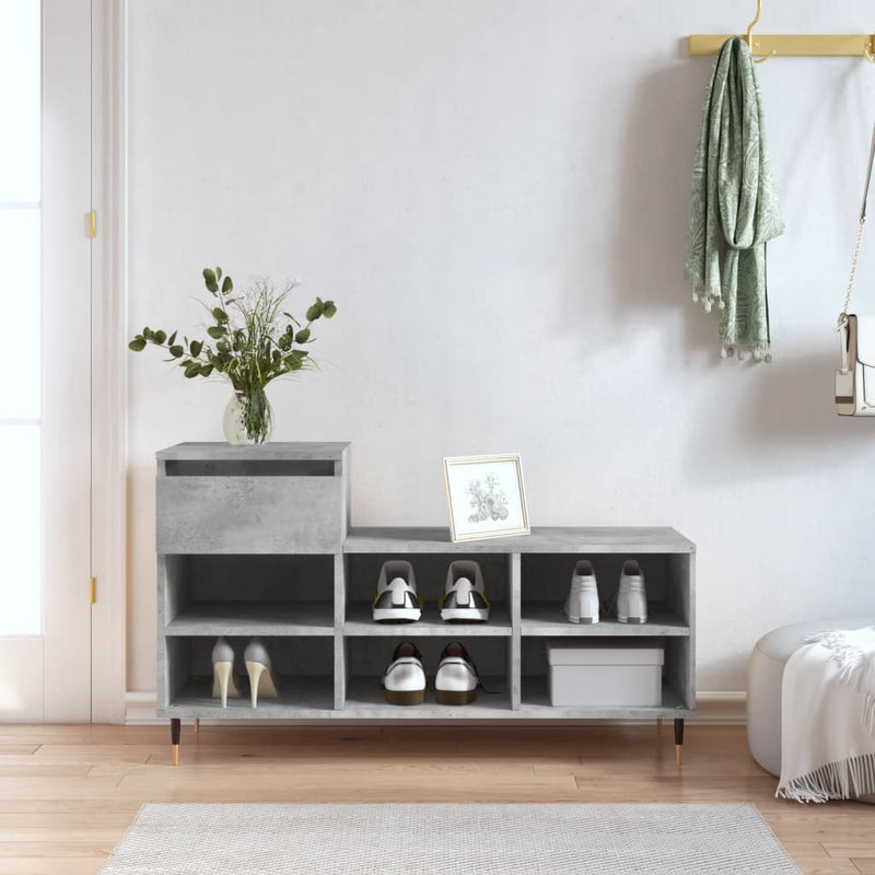 Schoenenkast 102X36X60 Cm Bewerkt Hout Sonoma Grijs