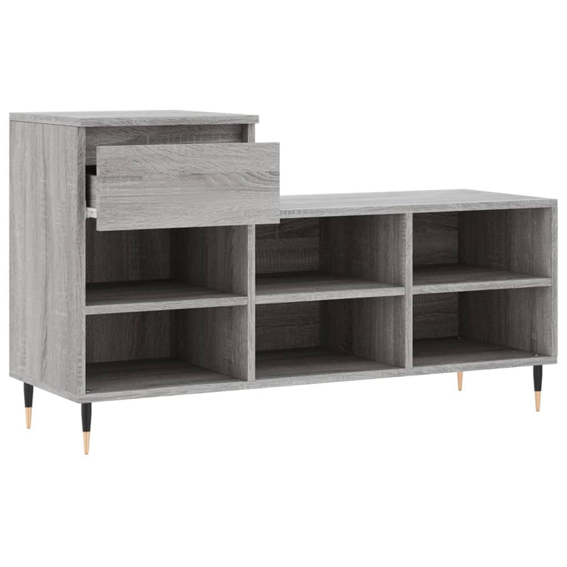 Schoenenkast 102X36X60 Cm Bewerkt Hout Sonoma Grijs
