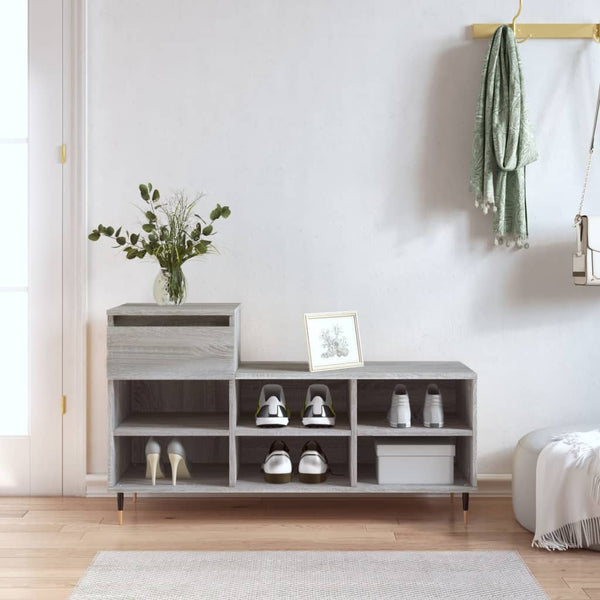 Schoenenkast 102X36X60 Cm Bewerkt Hout Sonoma Grijs