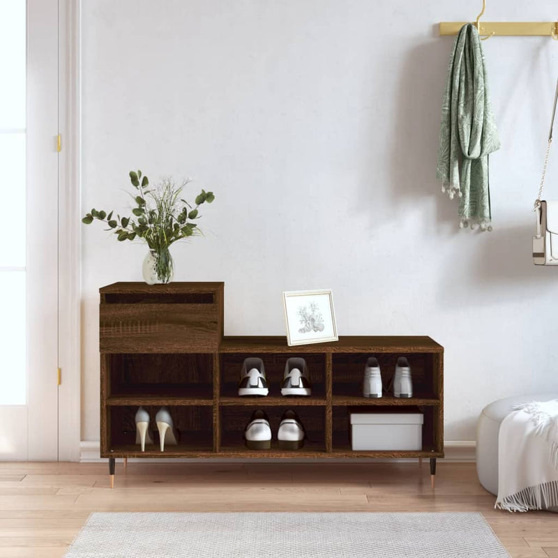 Schoenenkast 102X36X60 Cm Bewerkt Hout Sonoma Grijs