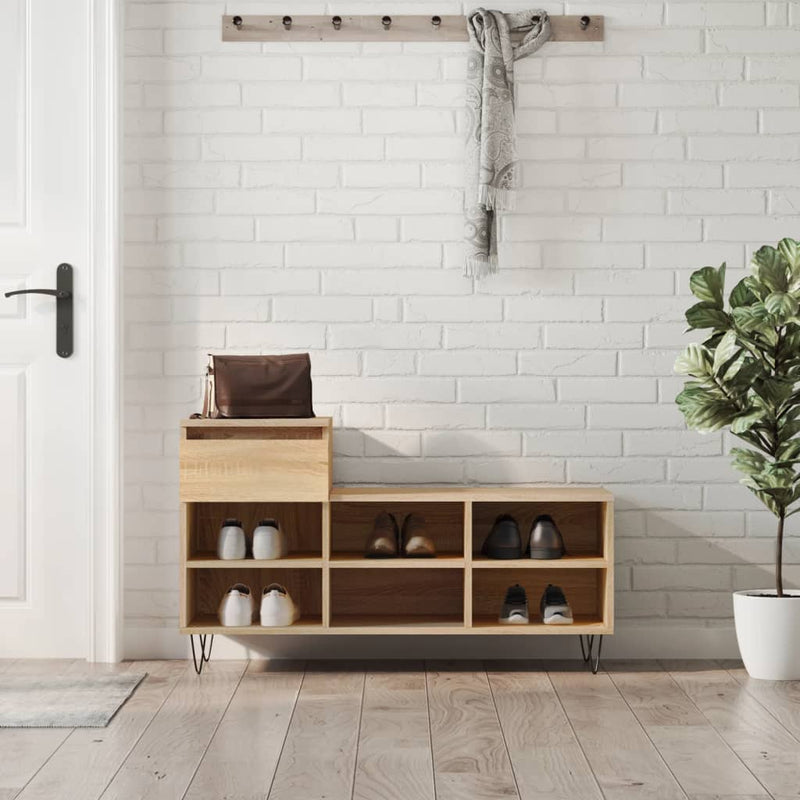Schoenenkast 102X36X60 Cm Bewerkt Hout Kleurig