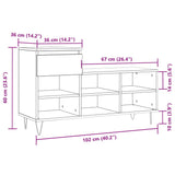 Schoenenkast 102X36X60 Cm Bewerkt Hout Kleurig