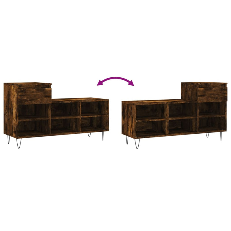 Schoenenkast 102X36X60 Cm Bewerkt Hout Kleurig