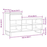 Schoenenkast 102X36X60 Cm Bewerkt Hout Kleurig