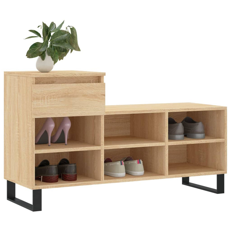 Schoenenkast 102X36X60 Cm Bewerkt Hout Kleurig