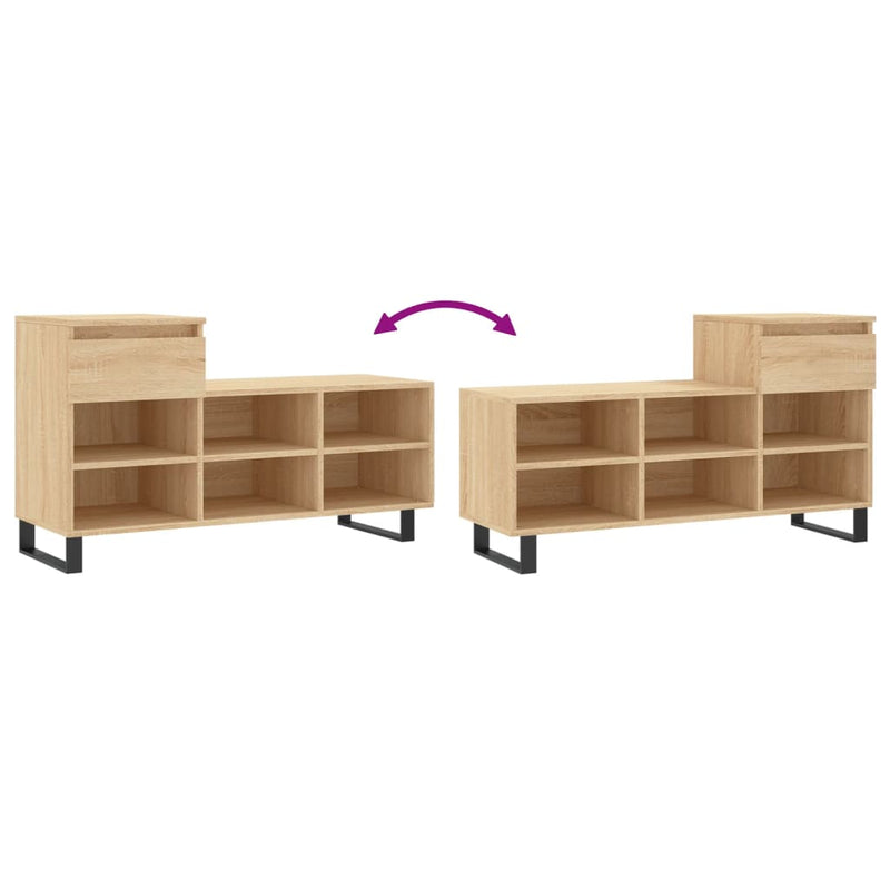 Schoenenkast 102X36X60 Cm Bewerkt Hout Kleurig