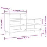 Schoenenkast 102X36X60 Cm Bewerkt Hout