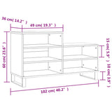 Schoenenkast 102X36X60 Cm Bewerkt Hout