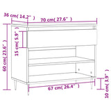 Schoenenkast 70X36X60 Cm Bewerkt Hout
