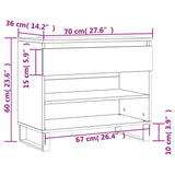Schoenenkast 70X36X60 Cm Bewerkt Hout