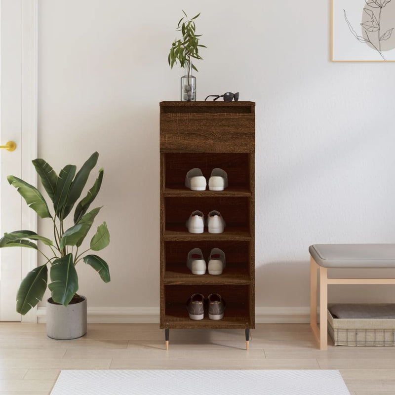 Schoenenkast 40X36X105 Cm Bewerkt Hout