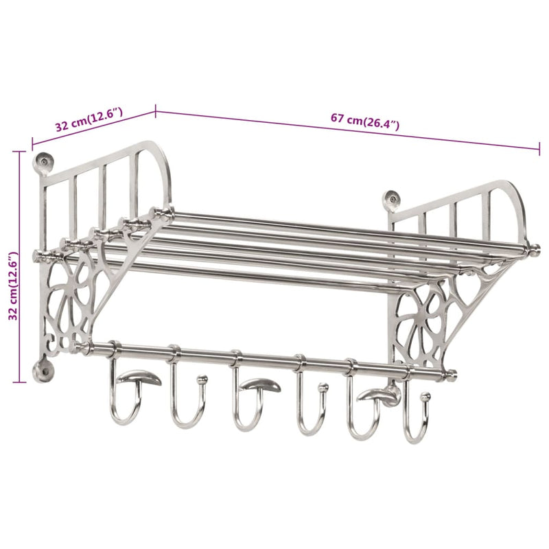 Bagagerek Met Kleerhangers Wandmontage Aluminium