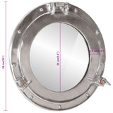 Wandspiegel Patrijspoort Ø38 Cm Aluminium En Glas