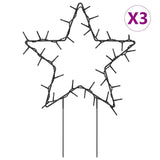 Kerstverlichting Ster 3 St Met Grondpinnen 50 Led's 29 Cm Wit