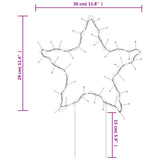 Kerstverlichting Ster 3 St Met Grondpinnen 50 Led's 29 Cm Wit
