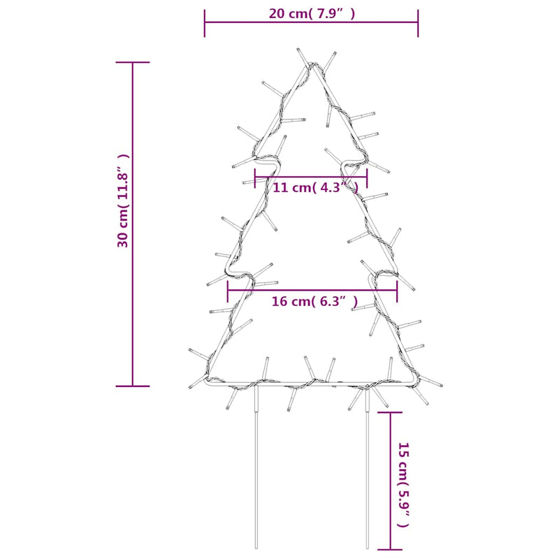 Kerstverlichting Kerstboom Met Grondpinnen 50 Led's 30 Cm