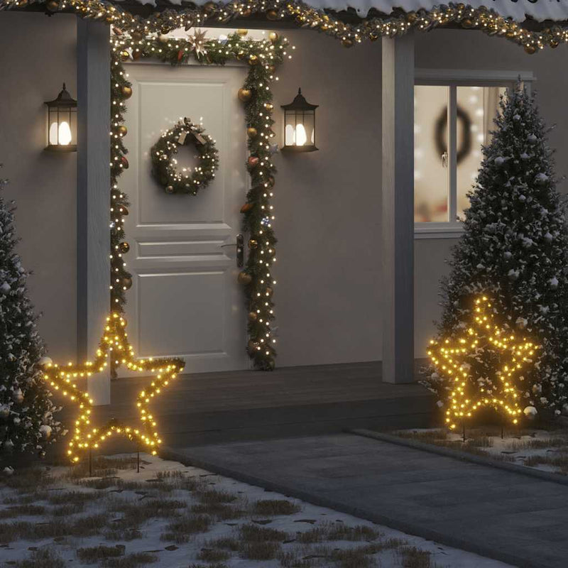 Kerstverlichting Ster Met Grondpinnen 50 Led's 29 Cm