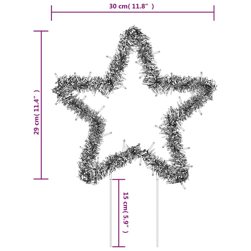 Kerstverlichting Ster Met Grondpinnen 50 Led's 29 Cm