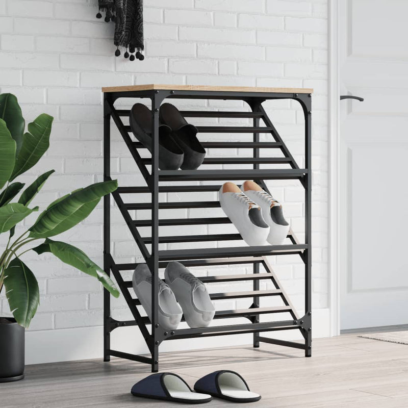 Schoenenrek 90X30X Bewerkt Hout Kleurig Sonoma Eiken