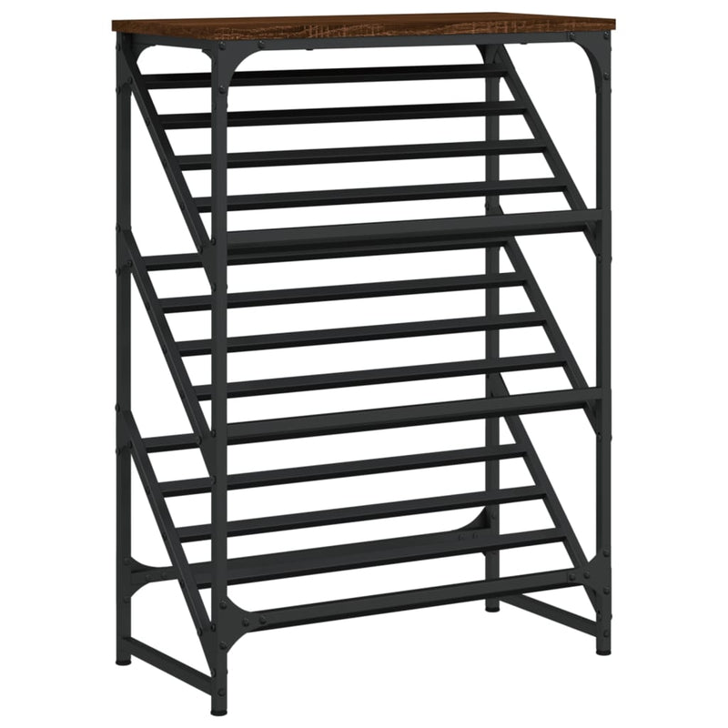 Schoenenrek 60X30X Bewerkt Hout Bruin Eikenkleur
