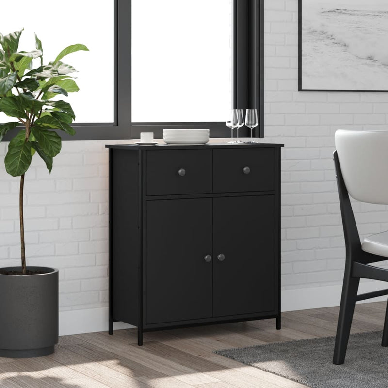 Dressoir 70X30X80 Cm Bewerkt Hout En Staal Kleurig