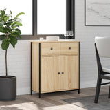 Dressoir 70X30X80 Cm Bewerkt Hout En Staal Kleurig