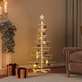 Kerstdecoratie Kerstboom Massief Grenenhout Naturel (Onafgewerkt)