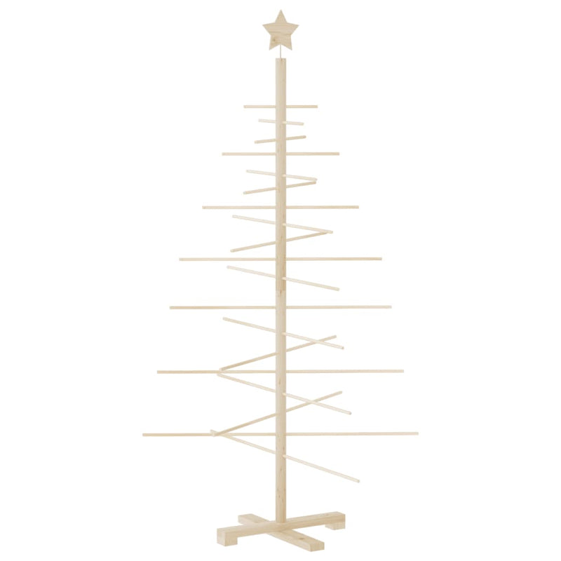 Kerstdecoratie Kerstboom Massief Grenenhout Naturel (Onafgewerkt)