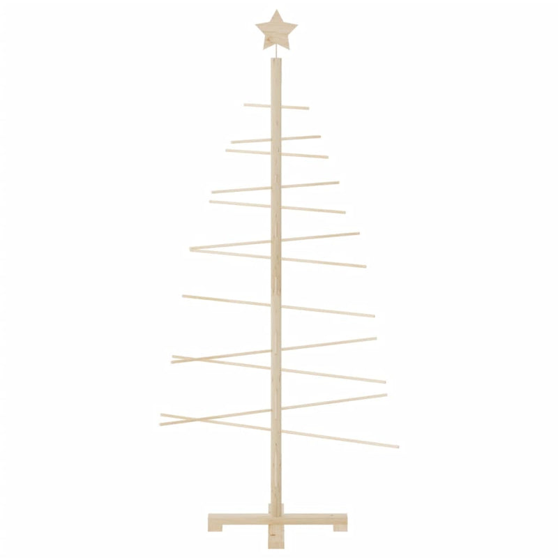 Kerstdecoratie Kerstboom Massief Grenenhout Naturel (Onafgewerkt)