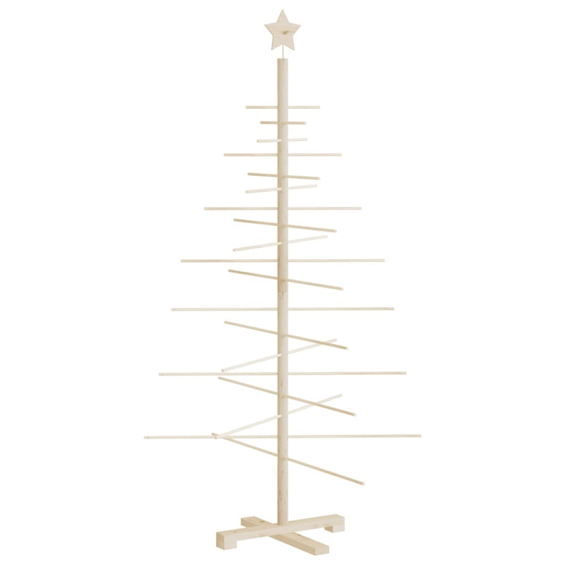 Kerstdecoratie Kerstboom Massief Grenenhout Naturel (Onafgewerkt)