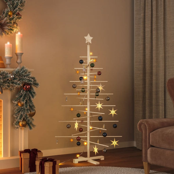 Kerstdecoratie Kerstboom Massief Grenenhout Naturel (Onafgewerkt)