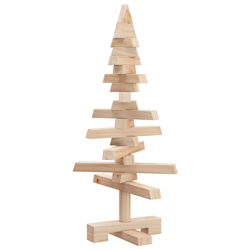 Kerstdecoratie Kerstboom Massief Grenenhout Naturel (Onafgewerkt)