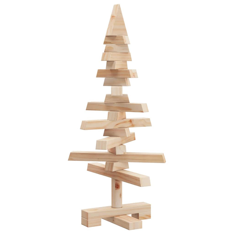 Kerstdecoratie Kerstboom Massief Grenenhout Naturel (Onafgewerkt)