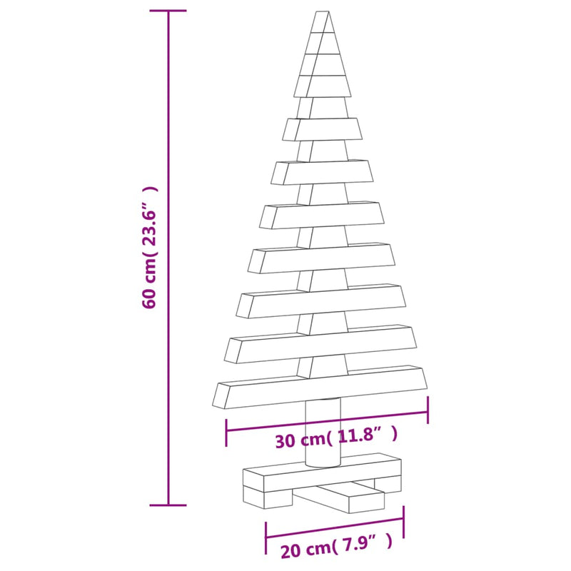 Kerstdecoratie Kerstboom Massief Grenenhout Naturel (Onafgewerkt)