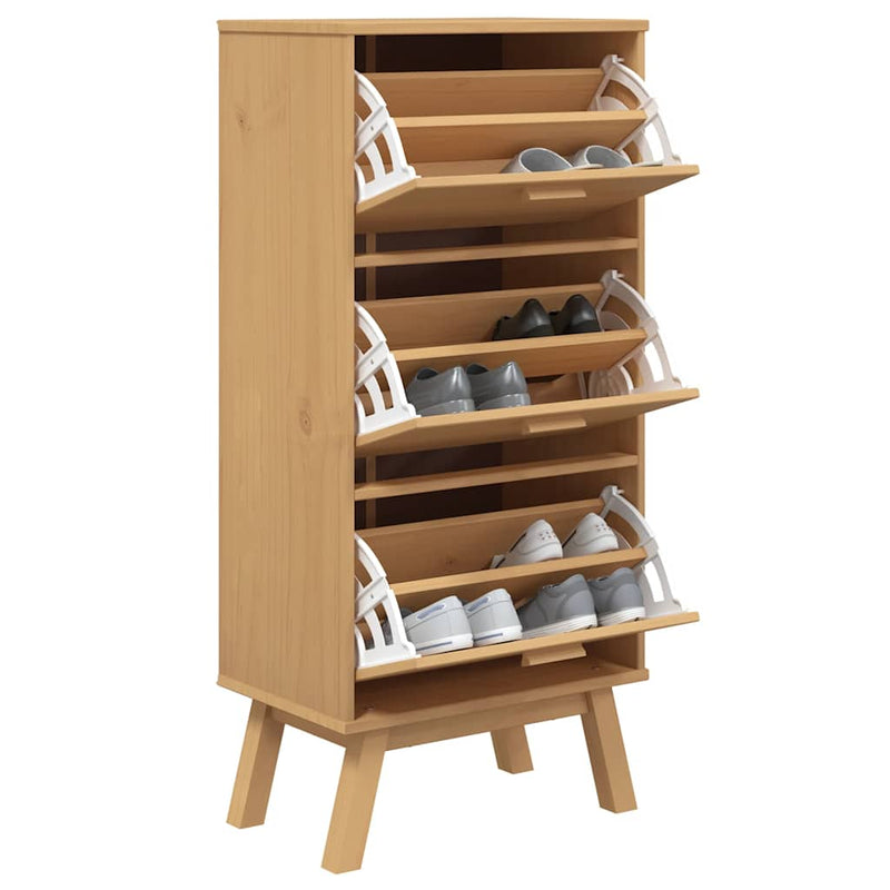 Schoenenkast Olden 55X35X Grenenhout Bruin