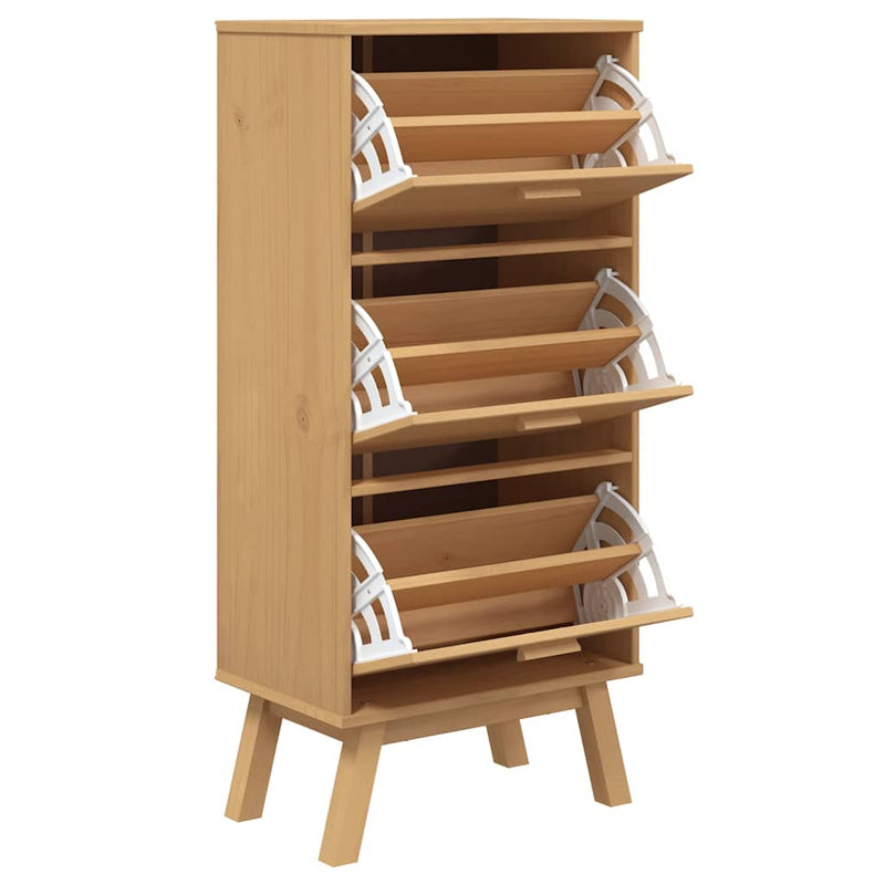 Schoenenkast Olden 55X35X Grenenhout Bruin