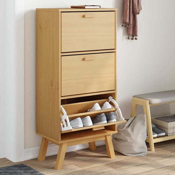 Schoenenkast Olden 55X35X Grenenhout Bruin