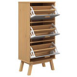 Schoenenkast Olden 55X35X Grenenhout Grijs En Bruin