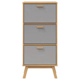 Schoenenkast Olden 55X35X Grenenhout Grijs En Bruin