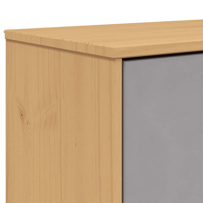 Schoenenkast Olden 55X35X Grenenhout Grijs En Bruin