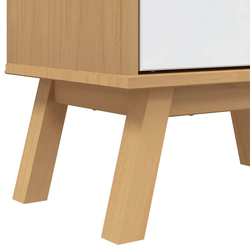 Schoenenkast Olden 55X35X Grenenhout Wit En Bruin