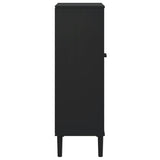 Schoenenkast Senja 59,5X35X107 Cm Rattan Look Grenenhout