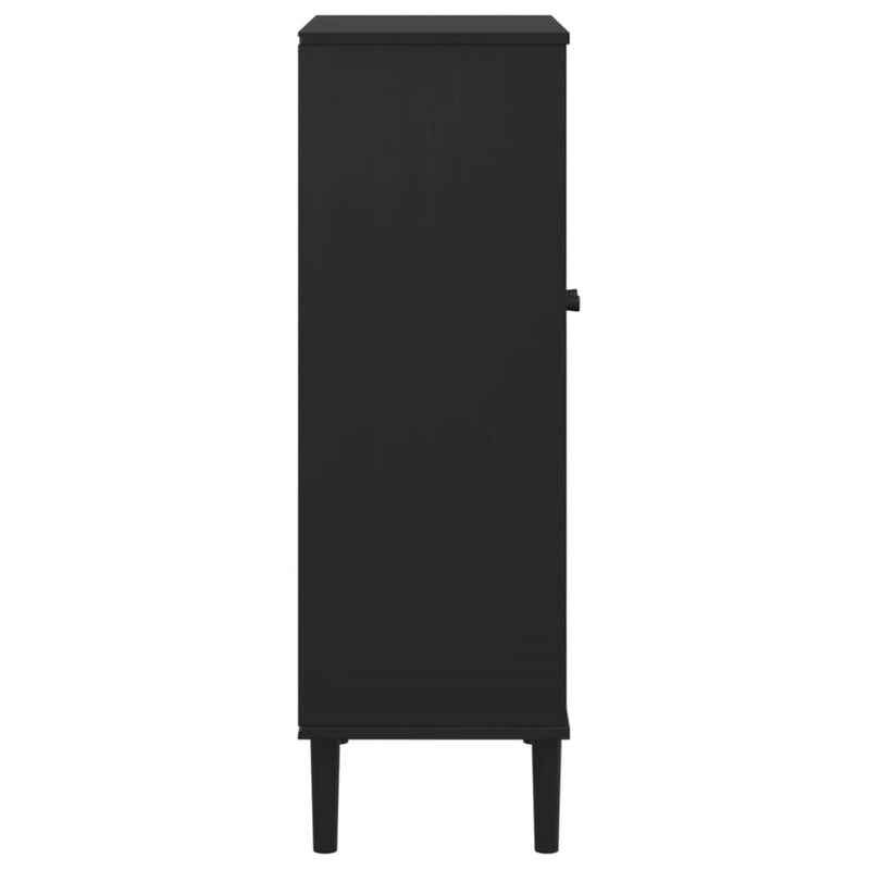 Schoenenkast Senja 59,5X35X107 Cm Rattan Look Grenenhout
