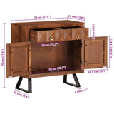Ladekast 70X35X70 Cm Massief Acaciahout