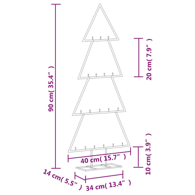 Kerstdecoratie Kerstboom Metaal Zwart